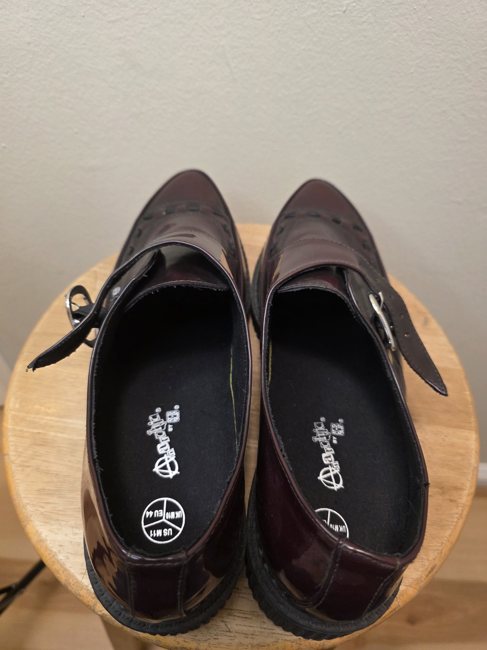 T.U.K. Men's Burgundy Monk Strap Creeper Shoes - Picture 4 of 5